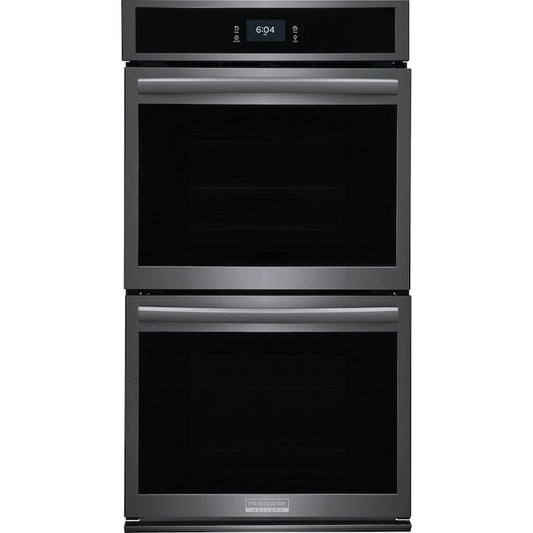 Frigidaire Gallery 27 inch Double Electric Wall Oven with Air Fry Self + Steam Cleaning ( Fingerprint Resistant Black Stainless Steel )