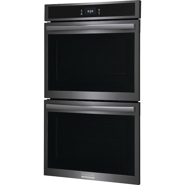 Frigidaire Gallery 27 inch Double Electric Wall Oven with Air Fry Self + Steam Cleaning ( Fingerprint Resistant Black Stainless Steel )