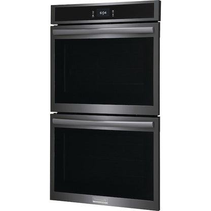 Frigidaire Gallery 27 inch Double Electric Wall Oven with Air Fry Self + Steam Cleaning ( Fingerprint Resistant Black Stainless Steel )