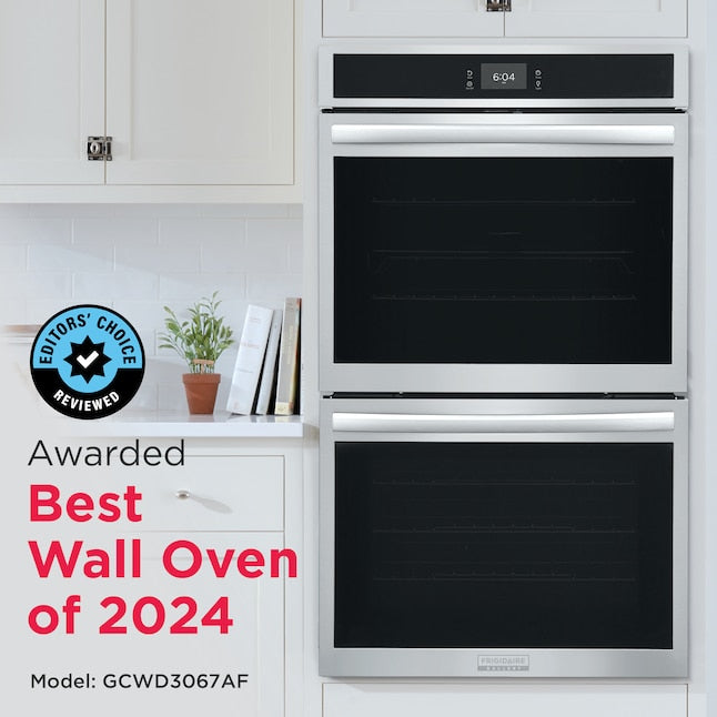Frigidaire Gallery 30 inch Double Electric Wall Oven with Air Fry Self + Steam Cleaning ( Fingerprint Resistant Stainless Steel )