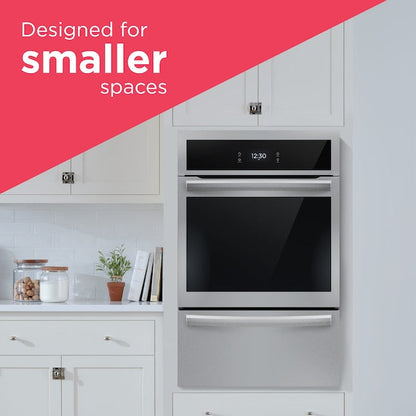 Frigidaire Gallery 24 inch Single Gas Wall Oven with Self and Steam Cleaning Air Fry and Single-fan ( Stainless Steel )