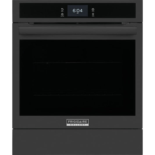 Frigidaire Gallery 24 inch Single Electric Wall Oven with Air Fry True Convection and Self + Steam Cleaning ( Black )
