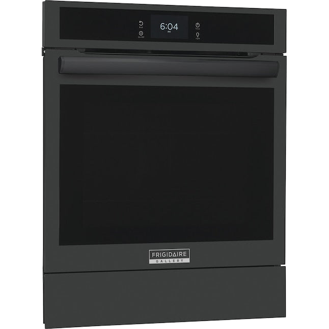 Frigidaire Gallery 24 inch Single Electric Wall Oven with Air Fry True Convection and Self + Steam Cleaning ( Black )