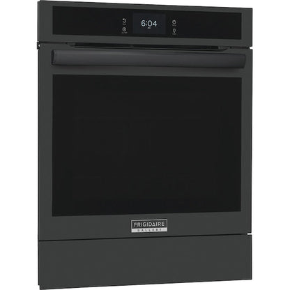 Frigidaire Gallery 24 inch Single Electric Wall Oven with Air Fry True Convection and Self + Steam Cleaning ( Black )