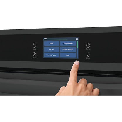 Frigidaire Gallery 24 inch Single Electric Wall Oven with Air Fry True Convection and Self + Steam Cleaning ( Black )