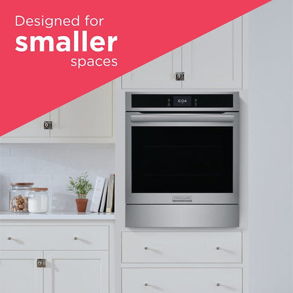 Frigidaire Gallery 24 inch Single Electric Wall Oven with Air Fry True Convection and Self + Steam Cleaning ( Fingerprint Resistant Stainless Steel )