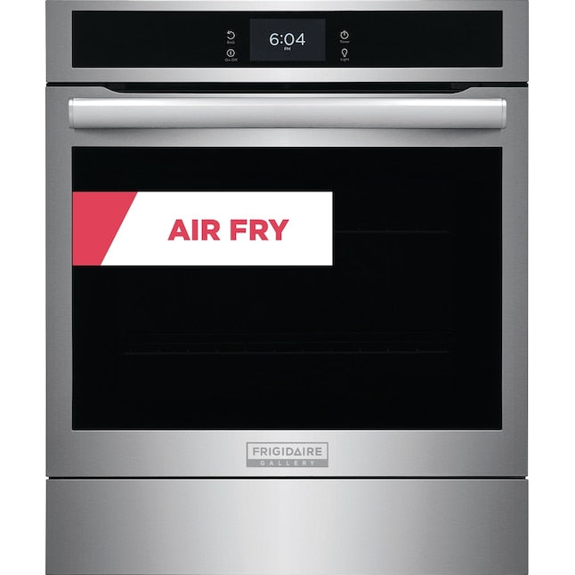 Frigidaire Gallery 24 inch Single Electric Wall Oven with Air Fry True Convection and Self + Steam Cleaning ( Fingerprint Resistant Stainless Steel )