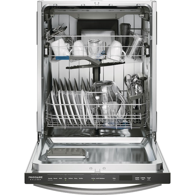 Frigidaire Gallery CleanBoost 24-in Top Control Built-in Dishwasher With Third Rack ( Fingerprint Resistant Stainless Steel ) ENERGY STAR, 47-Decibel Very Quiet Sound Level