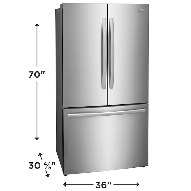 Frigidaire Gallery Counter-Depth 23.3-cu ft 3 -Door 36-in Wide French Door Refrigerator with Ice Maker with Water Dispenser ( Fingerprint Resistant Stainless Steel ) ENERGY STAR Certified