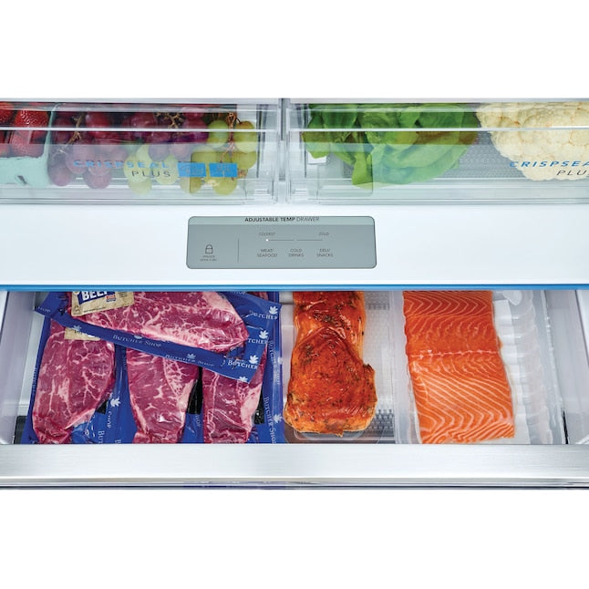 Frigidaire Gallery Counter-Depth 23.3-cu ft 3 -Door French Door Refrigerator with Ice Maker with Water Dispenser ( Fingerprint Resistant Stainless Steel ) ENERGY STAR Certified