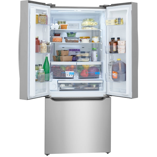 Frigidaire Gallery Standard-Depth 20-cu ft 3 -Door French Door Refrigerator with Ice Maker with Water Dispenser ( Smudge-Proof Stainless Steel ) ENERGY STAR Certified
