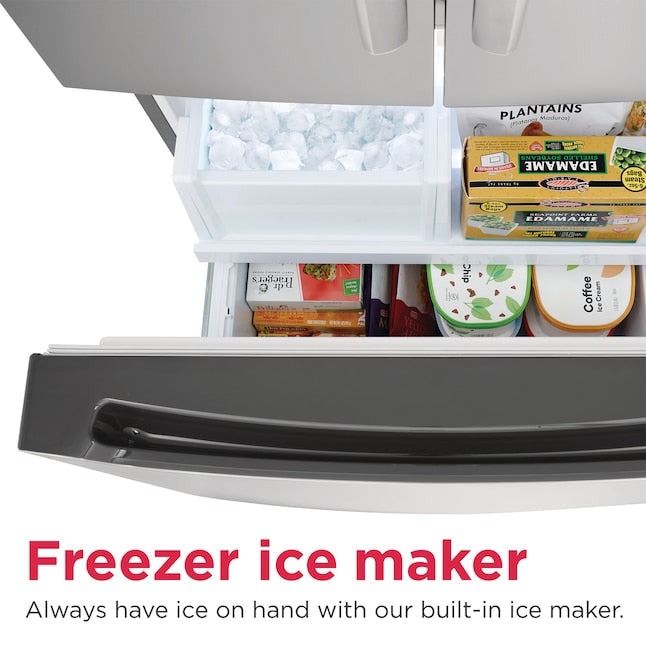 Frigidaire Gallery Standard-Depth 20-cu ft 3 -Door 30-in Wide French Door Refrigerator with Ice Maker with Water Dispenser ( Smudge-Proof Stainless Steel ) ENERGY STAR Certified