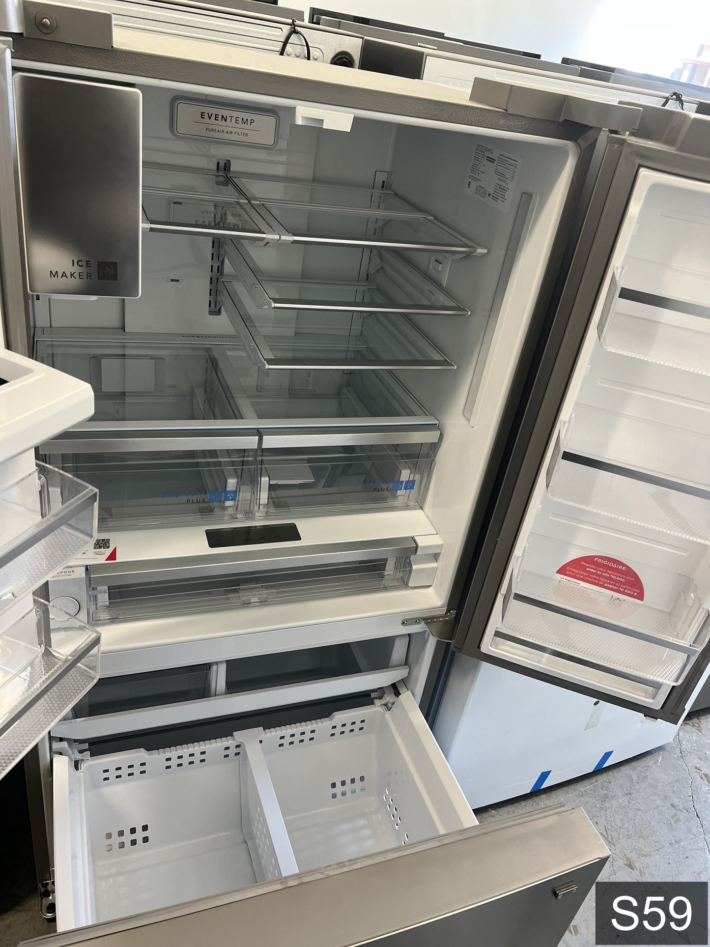 Frigidaire Gallery Standard-Depth 27.8-cu ft 3 -Door 36-in Wide French Door Refrigerator with Dual Ice Maker with Water and Ice Dispenser ( Fingerprint Resistant Stainless Steel ) ENERGY STAR Certified