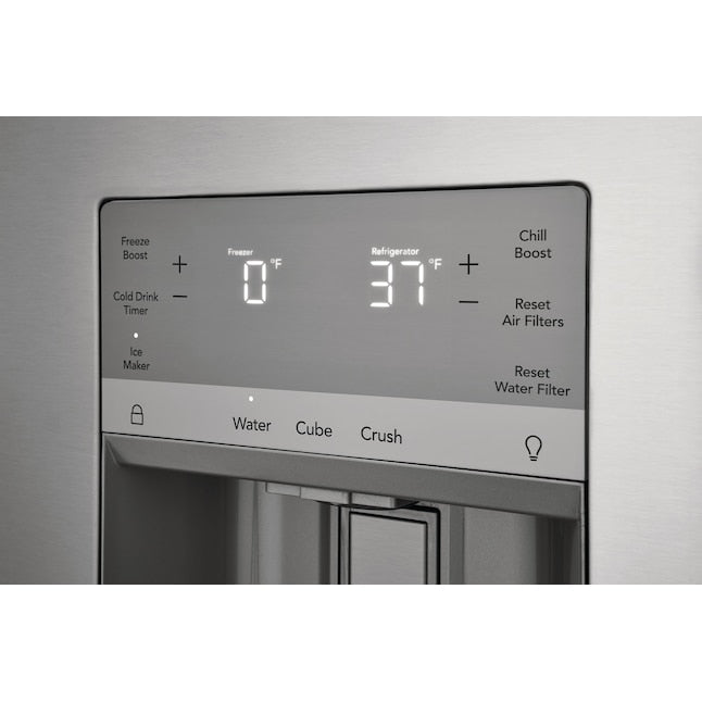 Frigidaire Gallery Standard-Depth 27.8-cu ft 3 -Door French Door Refrigerator with Dual Ice Maker with Water and Ice Dispenser ( Fingerprint Resistant Stainless Steel ) ENERGY STAR Certified