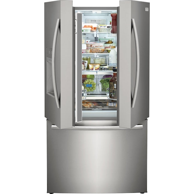 Frigidaire Gallery Standard-Depth 27.8-cu ft 3 -Door French Door Refrigerator with Dual Ice Maker with Water and Ice Dispenser ( Fingerprint Resistant Stainless Steel ) ENERGY STAR Certified