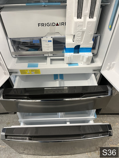 Frigidaire Counter-Depth 21.5-cu ft 4 -Door 36-in Wide French Door Refrigerator with Ice Maker with Water and Ice Dispenser ( Smudge-Proof Stainless Steel ) ENERGY STAR Certified