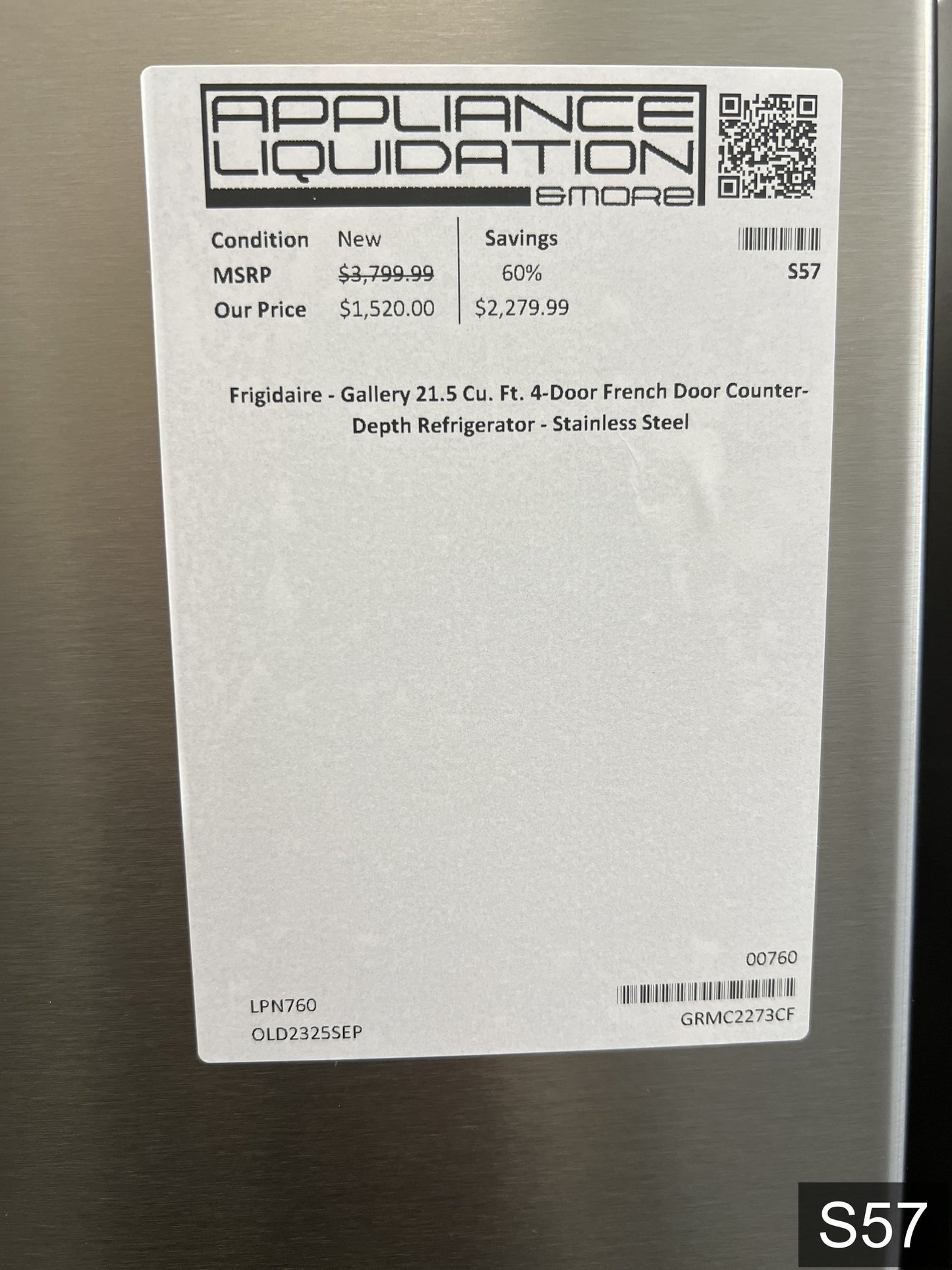 Frigidaire Counter-Depth 21.5-cu ft 4 -Door 36-in Wide French Door Refrigerator with Ice Maker with Water and Ice Dispenser ( Smudge-Proof Stainless Steel ) ENERGY STAR Certified