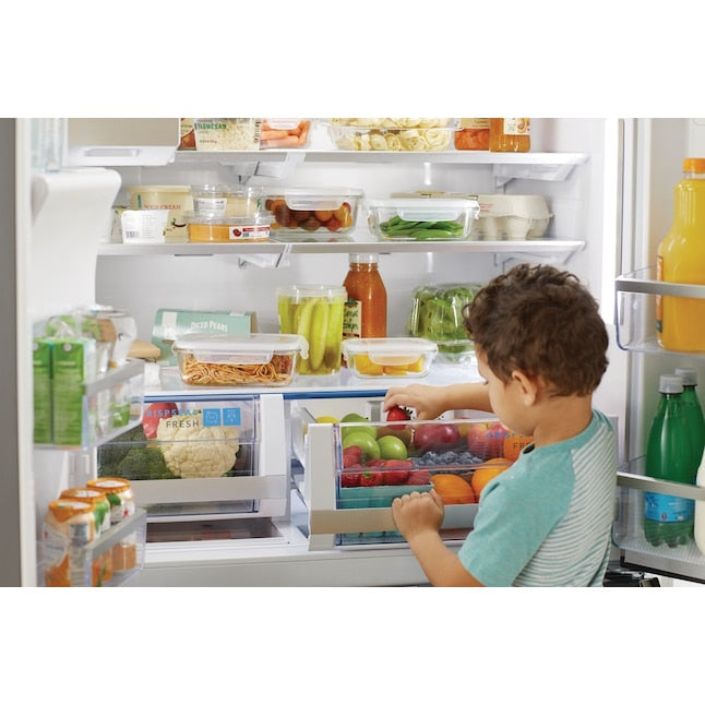 Frigidaire Counter-Depth 21.5-cu ft 4 -Door 36-in Wide French Door Refrigerator with Ice Maker with Water and Ice Dispenser ( Smudge-Proof Stainless Steel ) ENERGY STAR Certified