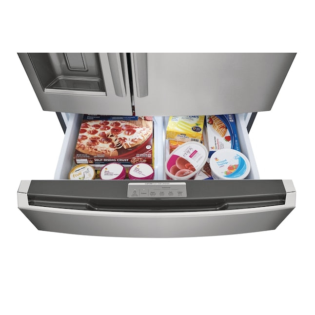 Frigidaire Counter-Depth 21.5-cu ft 4 -Door 36-in Wide French Door Refrigerator with Ice Maker with Water and Ice Dispenser ( Smudge-Proof Stainless Steel ) ENERGY STAR Certified