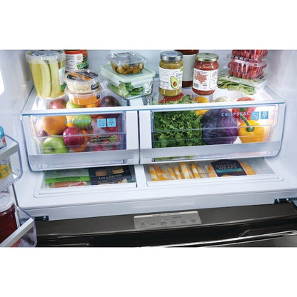 Frigidaire Counter-Depth 21.5-cu ft 4 -Door 36-in Wide French Door Refrigerator with Ice Maker with Water and Ice Dispenser ( Smudge-Proof Stainless Steel ) ENERGY STAR Certified