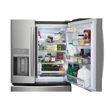 Frigidaire Counter-Depth 21.5-cu ft 4 -Door 36-in Wide French Door Refrigerator with Ice Maker with Water and Ice Dispenser ( Smudge-Proof Stainless Steel ) ENERGY STAR Certified