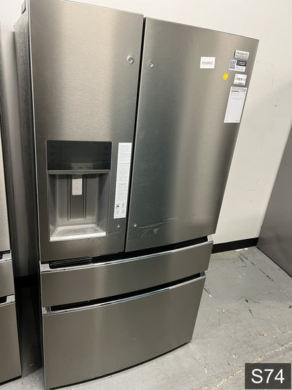 Frigidaire Gallery Standard-Depth 26.3-cu ft 4 -Door 36-in Wide French Door Refrigerator with Ice Maker with Water and Ice Dispenser ( Fingerprint Resistant Stainless Steel ) ENERGY STAR Certified