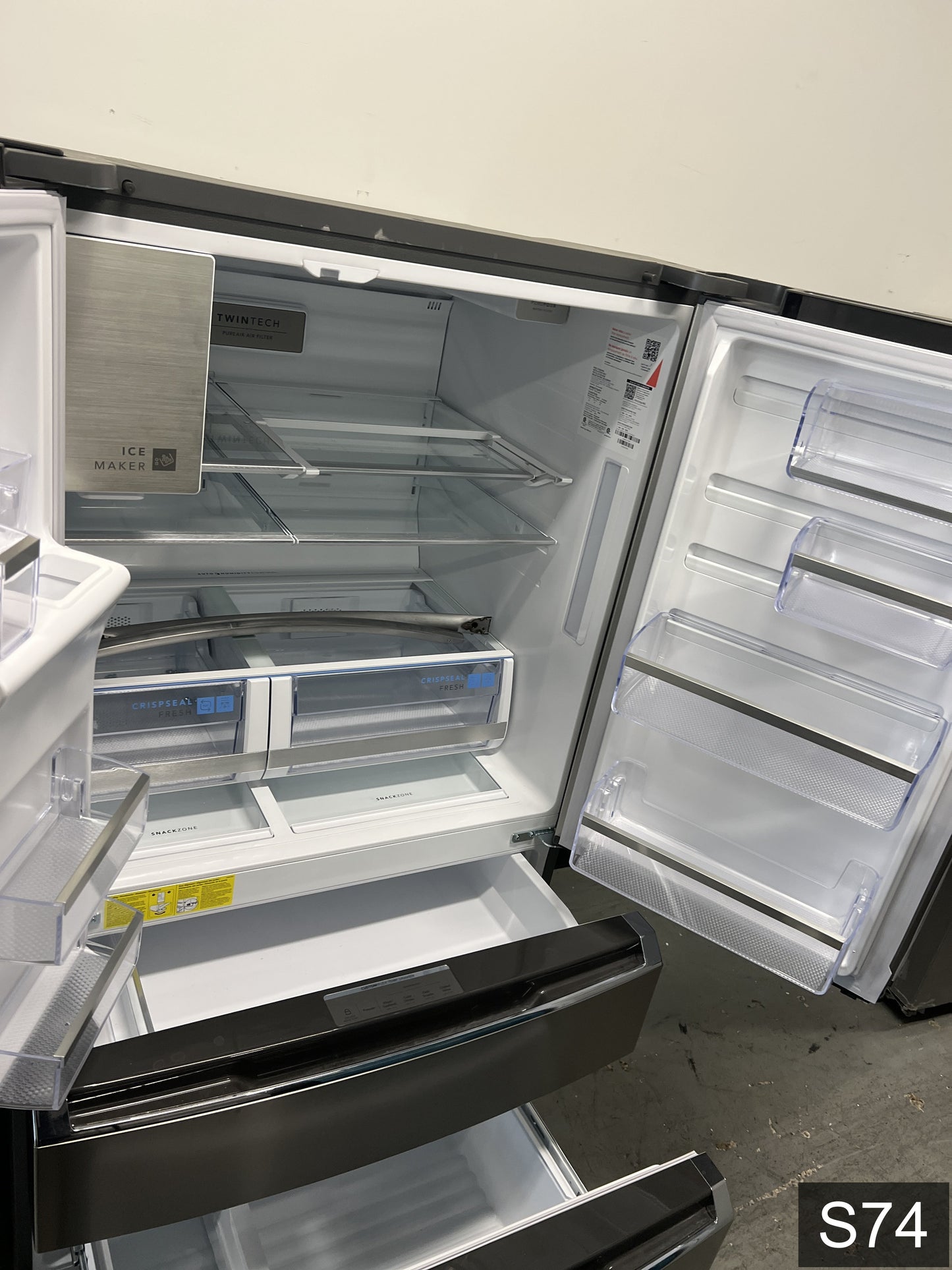 Frigidaire Gallery Standard-Depth 26.3-cu ft 4 -Door 36-in Wide French Door Refrigerator with Ice Maker with Water and Ice Dispenser ( Fingerprint Resistant Stainless Steel ) ENERGY STAR Certified