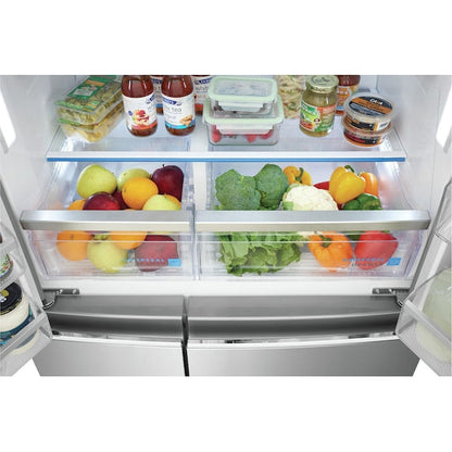 Frigidaire Gallery Counter-Depth 21.5-cu ft 4 -Door 36-in Wide French Door Refrigerator with Ice Maker with Water and Ice Dispenser ( Fingerprint Resistant Stainless Steel ) ENERGY STAR Certified