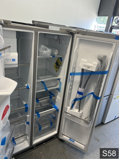 Frigidaire Gallery 22.3-cu ft Counter-Depth 36-in Wide Side-by-Side Refrigerator with Ice Maker ,Water and Ice Dispenser ( Fingerprint Resistant Stainless Steel ) ENERGY STAR Certified