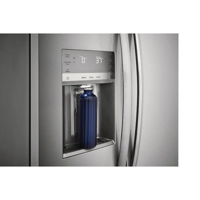 Frigidaire Gallery 22.3-cu ft Counter-Depth 36-in Wide Side-by-Side Refrigerator with Ice Maker ,Water and Ice Dispenser ( Fingerprint Resistant Stainless Steel ) ENERGY STAR Certified