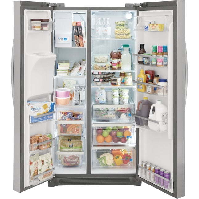 Frigidaire Gallery 22.3-cu ft Counter-Depth Side-by-Side Refrigerator with Ice Maker ,Water and Ice Dispenser ( Fingerprint Resistant Stainless Steel ) ENERGY STAR Certified