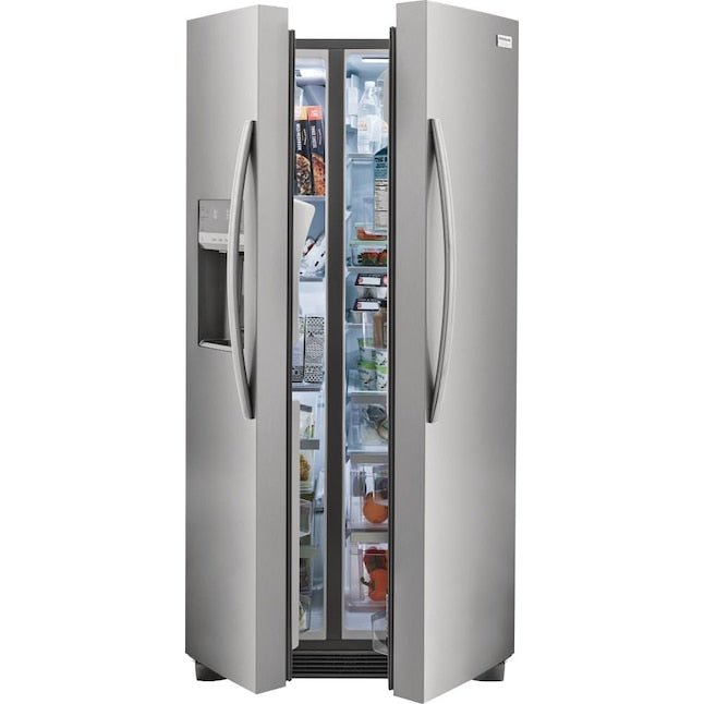 Frigidaire Gallery 22.3-cu ft Counter-Depth 36-in Wide Side-by-Side Refrigerator with Ice Maker ,Water and Ice Dispenser ( Fingerprint Resistant Stainless Steel ) ENERGY STAR Certified