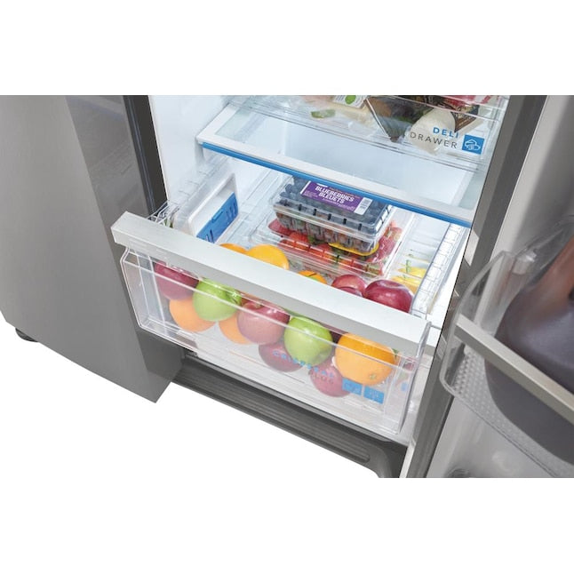 Frigidaire Gallery 22.3-cu ft Counter-Depth 36-in Wide Side-by-Side Refrigerator with Ice Maker ,Water and Ice Dispenser ( Fingerprint Resistant Stainless Steel ) ENERGY STAR Certified
