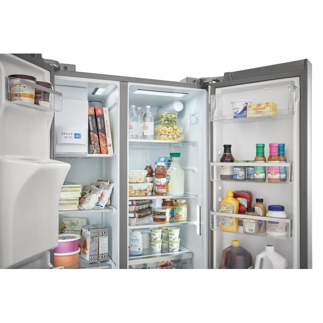 Frigidaire Gallery 22.3-cu ft Counter-Depth Side-by-Side Refrigerator with Ice Maker ,Water and Ice Dispenser ( Fingerprint Resistant Stainless Steel ) ENERGY STAR Certified