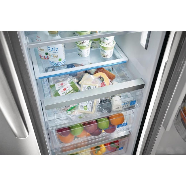 Frigidaire Gallery 22.3-cu ft Counter-Depth 36-in Wide Side-by-Side Refrigerator with Ice Maker ,Water and Ice Dispenser ( Fingerprint Resistant Stainless Steel ) ENERGY STAR Certified