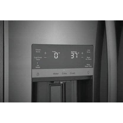 Frigidaire Gallery 25.6-cu ft Standard-Depth 36-in Wide Side-by-Side Refrigerator with Ice Maker ,Water and Ice Dispenser ( Fingerprint Resistant Black Stainless Steel ) ENERGY STAR Certified