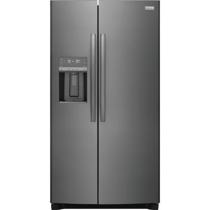 Frigidaire Gallery 25.6-cu ft Standard-Depth 36-in Wide Side-by-Side Refrigerator with Ice Maker ,Water and Ice Dispenser ( Fingerprint Resistant Black Stainless Steel ) ENERGY STAR Certified