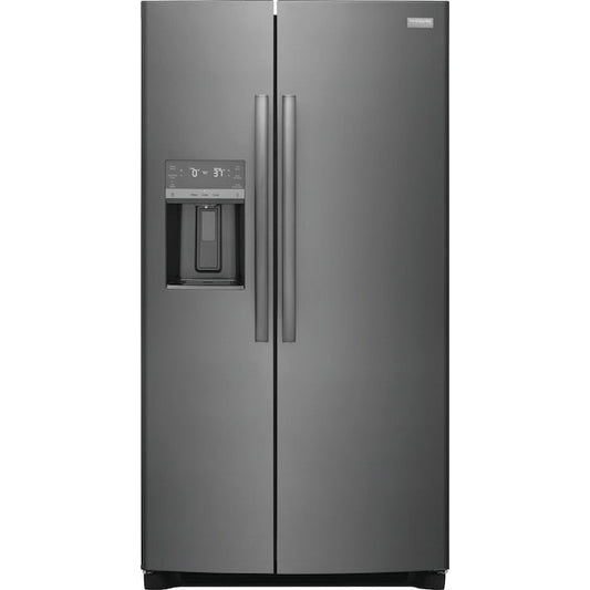 Frigidaire Gallery 25.6-cu ft Standard-Depth 36-in Wide Side-by-Side Refrigerator with Ice Maker ,Water and Ice Dispenser ( Fingerprint Resistant Black Stainless Steel ) ENERGY STAR Certified