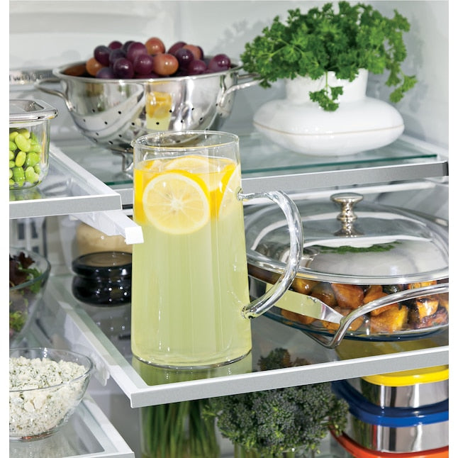 GE Counter-Depth 20.6-cu ft 3 -Door French Door Refrigerator with Ice Maker with Water and Ice Dispenser ( Stainless Steel ) ENERGY STAR Certified