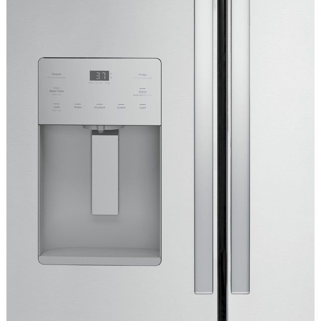 GE Counter-Depth 20.6-cu ft 3 -Door French Door Refrigerator with Ice Maker with Water and Ice Dispenser ( Stainless Steel ) ENERGY STAR Certified