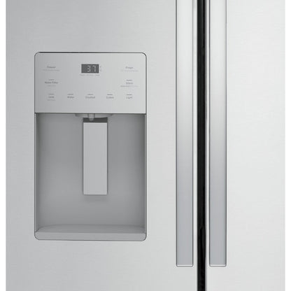 GE Counter-Depth 20.6-cu ft 3 -Door French Door Refrigerator with Ice Maker with Water and Ice Dispenser ( Stainless Steel ) ENERGY STAR Certified