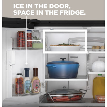 GE Counter-Depth 20.6-cu ft 3 -Door French Door Refrigerator with Ice Maker with Water and Ice Dispenser ( Stainless Steel ) ENERGY STAR Certified