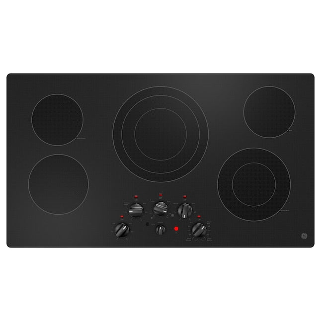 GE 36-in 5 burners Smooth Surface (Radiant) Black Electric Cooktop