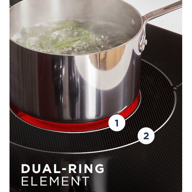 GE 36-in 5 burners Smooth Surface (Radiant) Black Electric Cooktop
