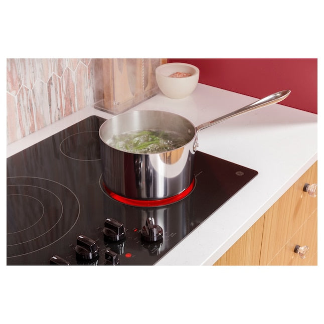 GE 36-in 5 burners Smooth Surface (Radiant) Black Electric Cooktop