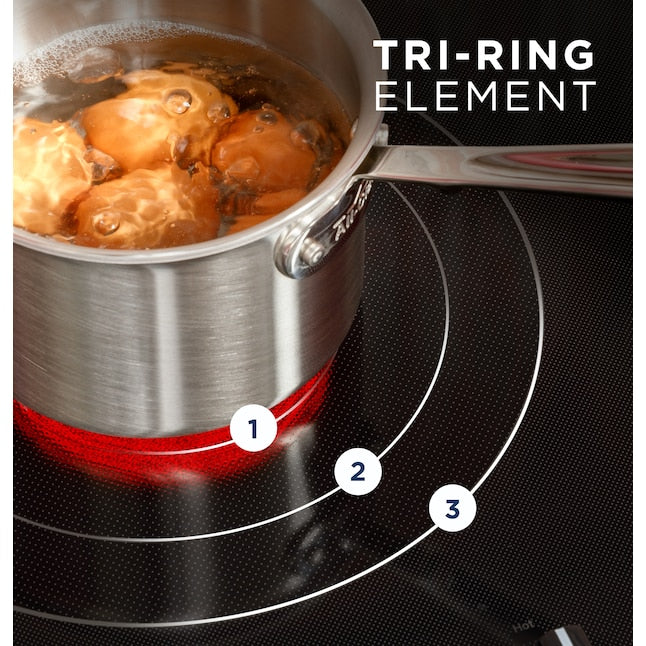 GE 36-in 5 burners Smooth Surface (Radiant) Black Electric Cooktop