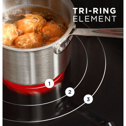 GE 36-in 5 burners Smooth Surface (Radiant) Black Electric Cooktop