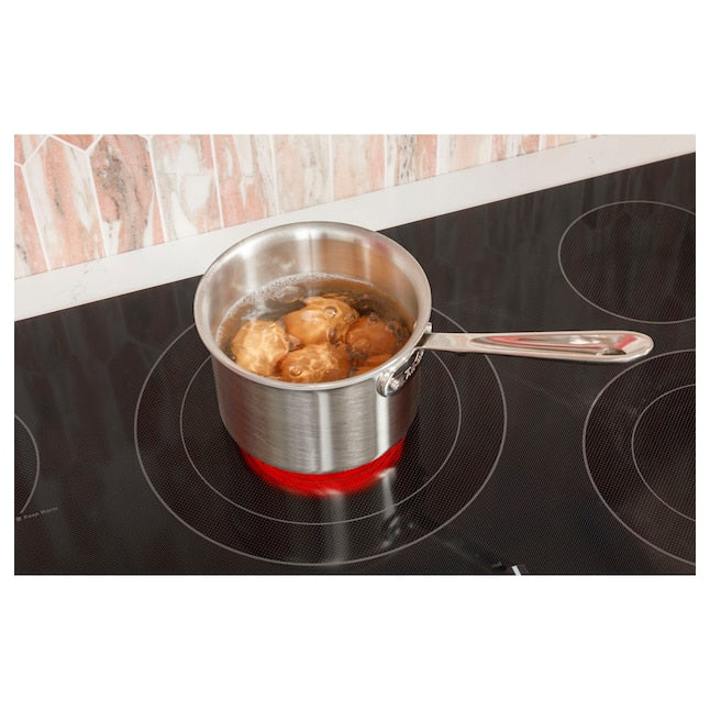 GE 36-in 5 burners Smooth Surface (Radiant) Black Electric Cooktop