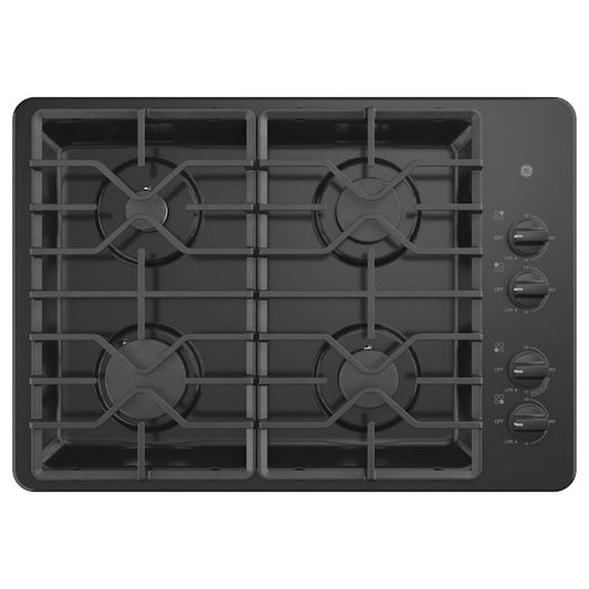 GE 30-in 4 burners Black Gas Cooktop