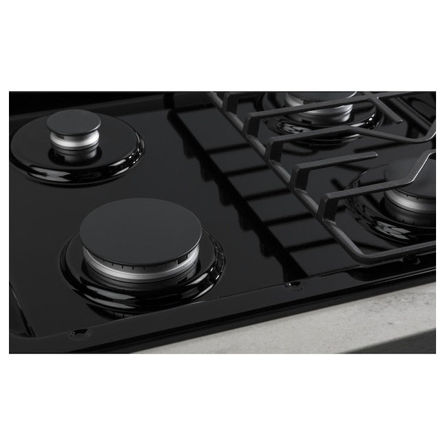 GE 30-in 4 burners Black Gas Cooktop